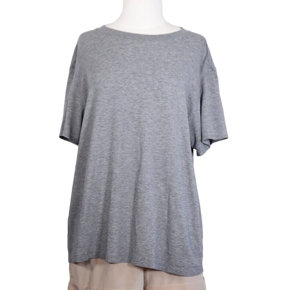 Lululemon Women's 8 Dark Gray T-Shirt Oversized Pullover Boat Neck Short Sleeve